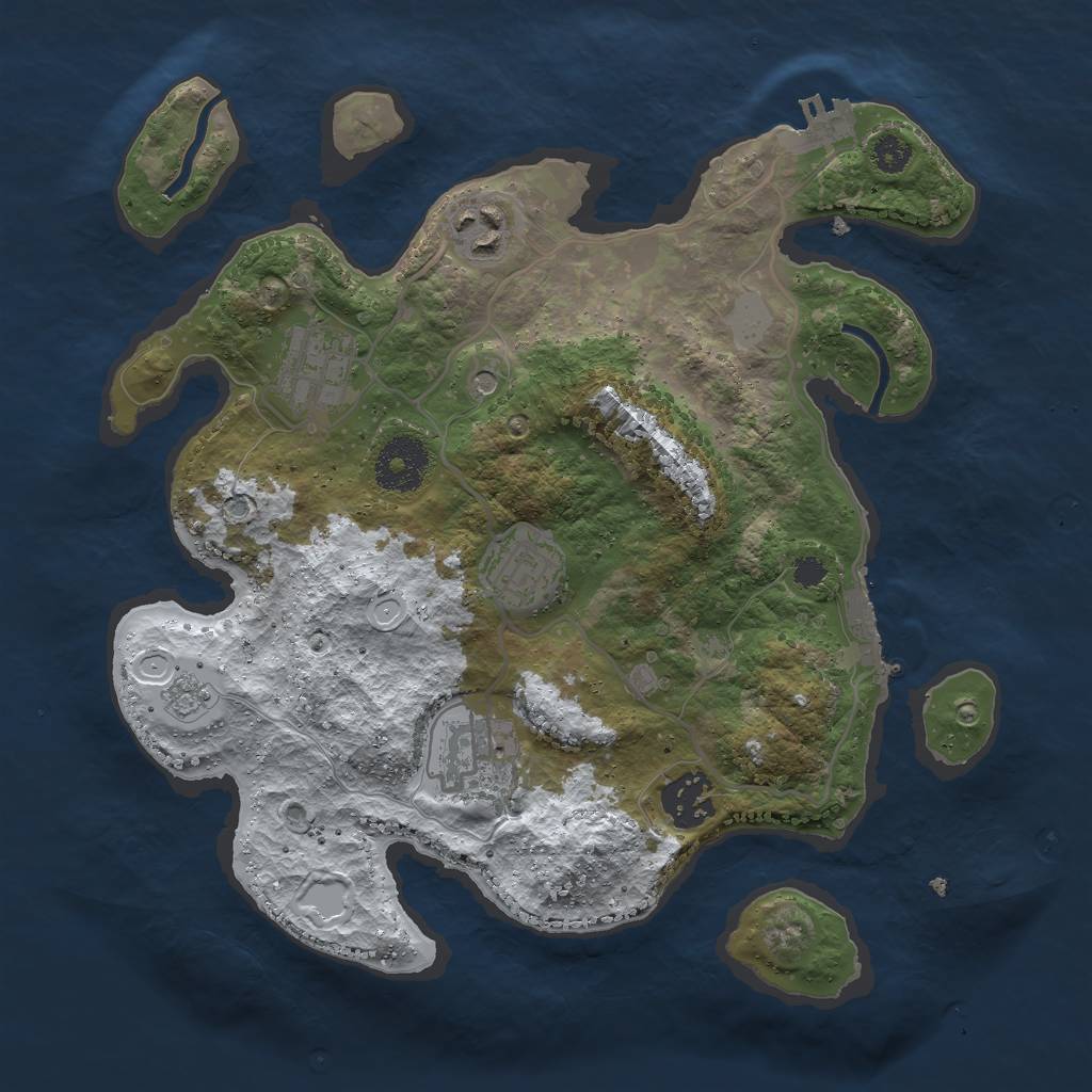Rust Map: Procedural Map, Size: 3000, Seed: 21692, 14 Monuments