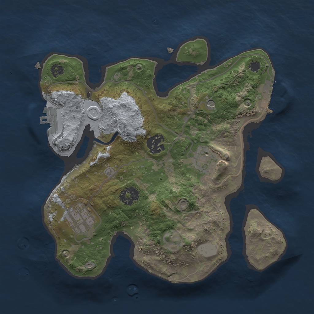 Rust Map: Procedural Map, Size: 2500, Seed: 325638611, 11 Monuments