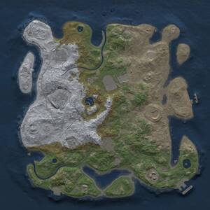 Thumbnail Rust Map: Procedural Map, Size: 3500, Seed: 2139660962, 14 Monuments