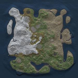 Thumbnail Rust Map: Procedural Map, Size: 3500, Seed: 2139660962, 17 Monuments