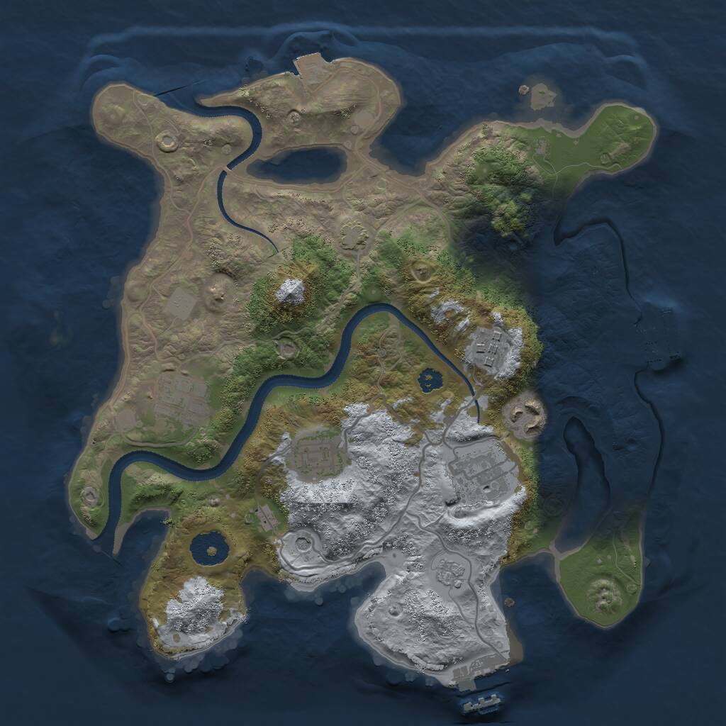 Rust Map: Procedural Map, Size: 3000, Seed: 1495785070, 11 Monuments