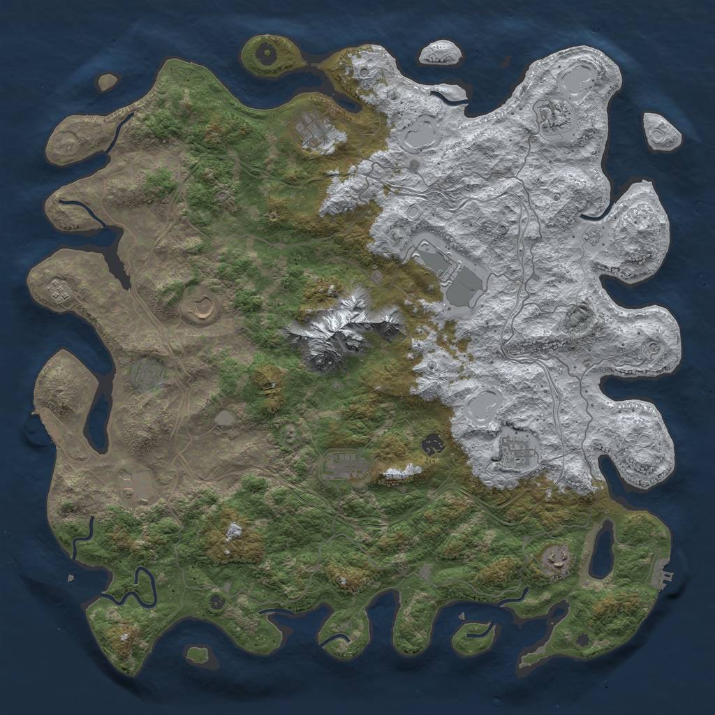 Rust Map: Procedural Map, Size: 5000, Seed: 60778, 20 Monuments