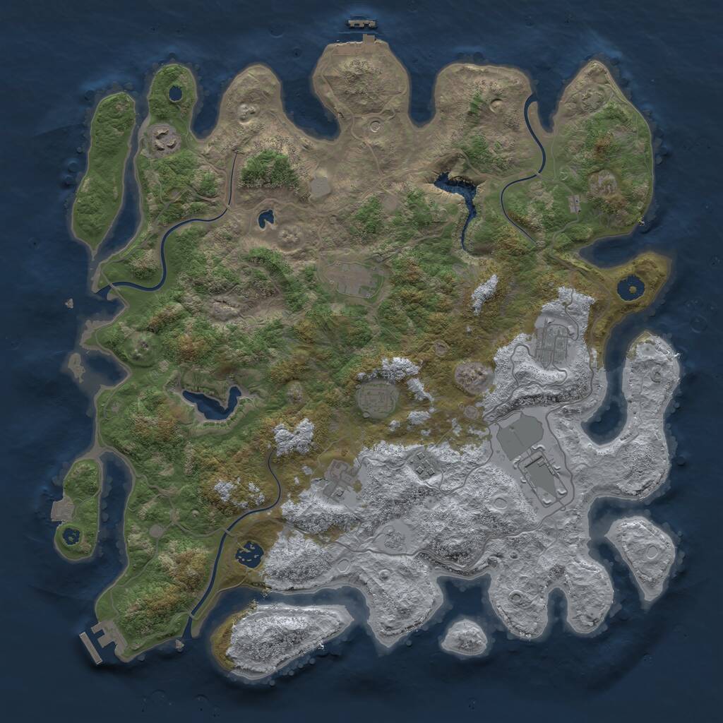 Rust Map: Procedural Map, Size: 4200, Seed: 111540769, 14 Monuments