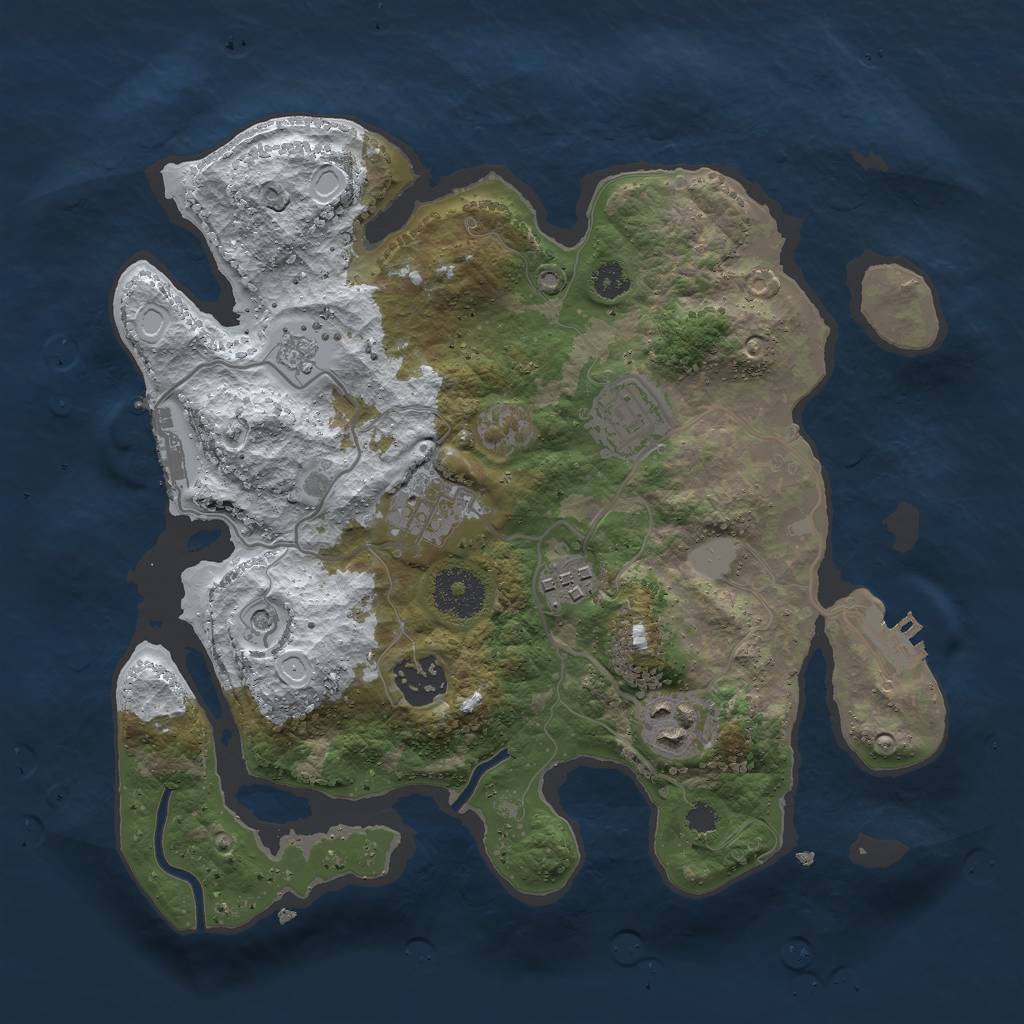 Rust Map: Procedural Map, Size: 3000, Seed: 120229539, 14 Monuments