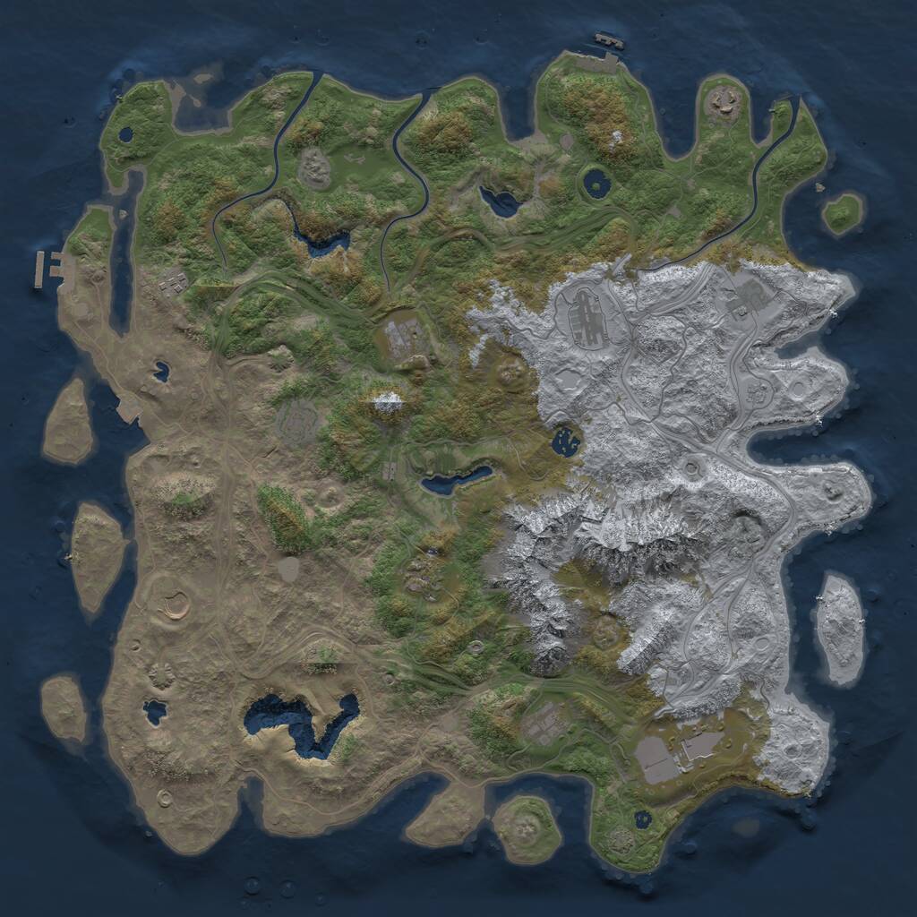 Rust Map: Procedural Map, Size: 5000, Seed: 639035913, 17 Monuments