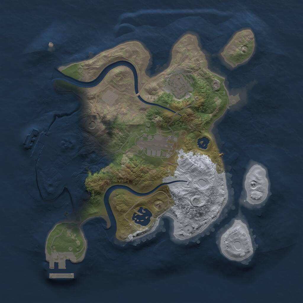 Rust Map: Procedural Map, Size: 2500, Seed: 28015, 7 Monuments