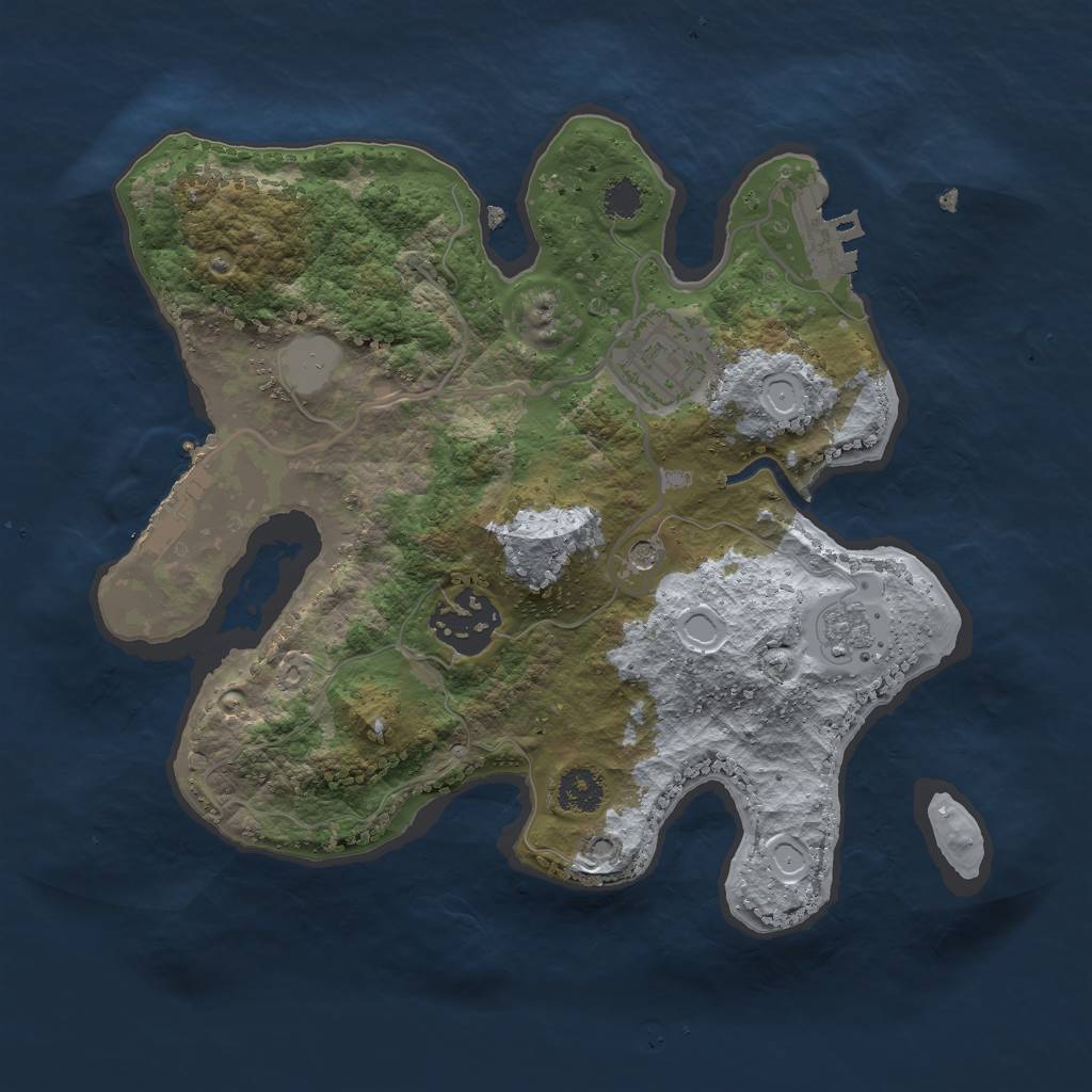 Rust Map: Procedural Map, Size: 2500, Seed: 9567456, 9 Monuments