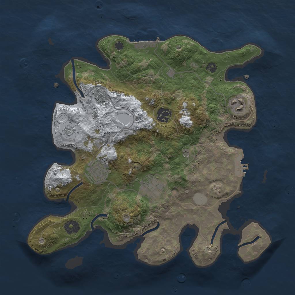 Rust Map: Procedural Map, Size: 3000, Seed: 700490412, 14 Monuments