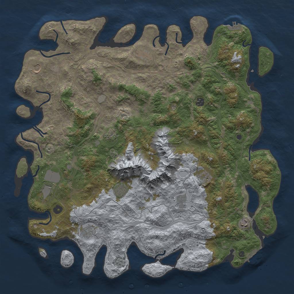 Rust Map: Procedural Map, Size: 5000, Seed: 1090499379, 20 Monuments