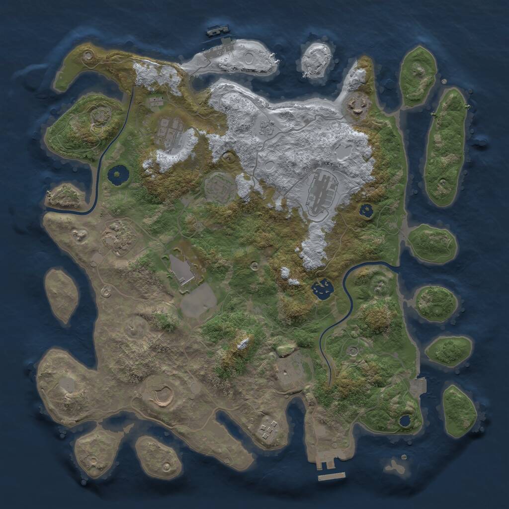 Rust Map: Procedural Map, Size: 3750, Seed: 1684038403, 16 Monuments