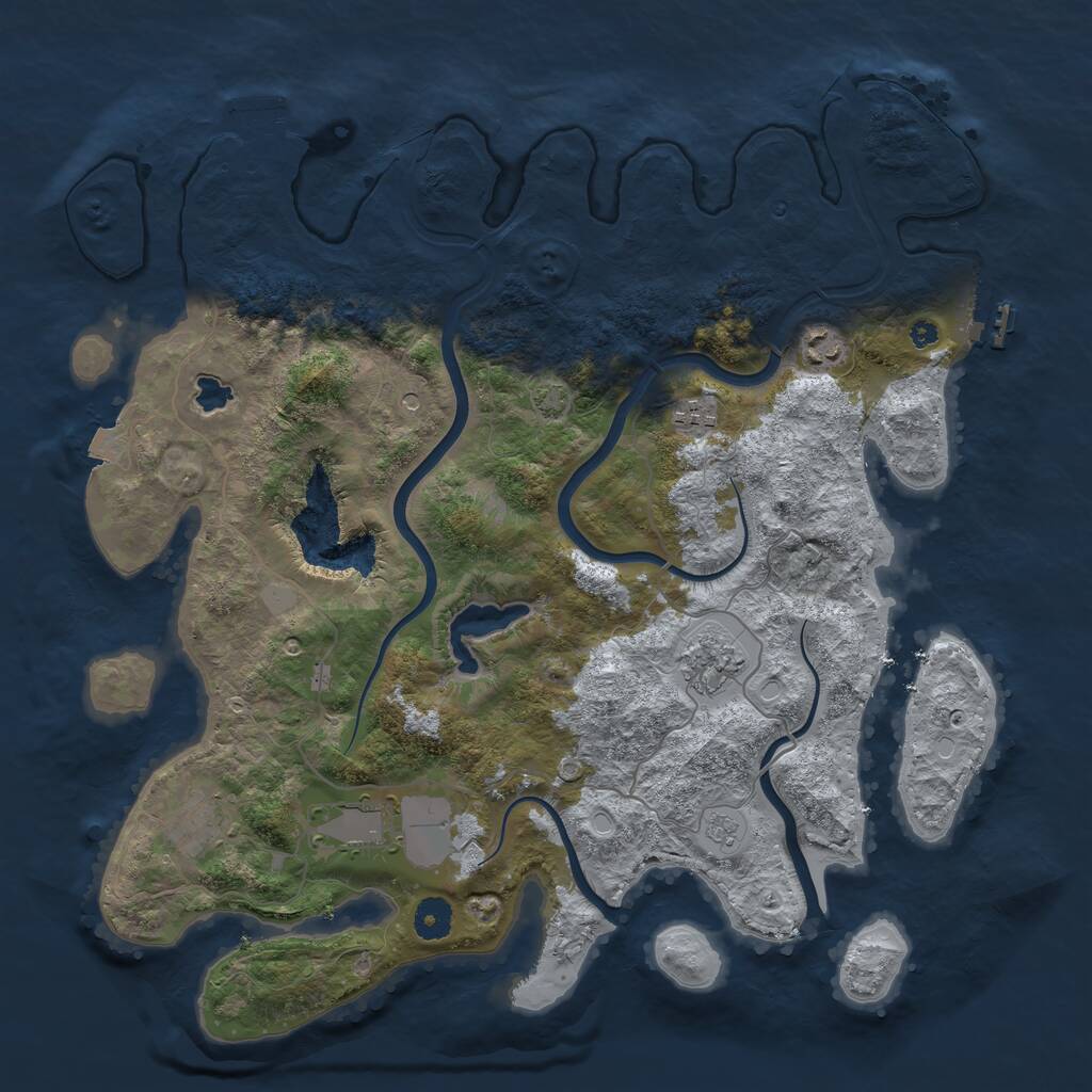 Rust Map: Procedural Map, Size: 4000, Seed: 976470840, 11 Monuments