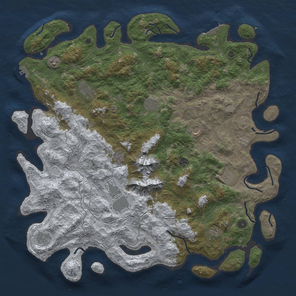 Rust Map: Procedural Map, Size: 5000, Seed: 67236, 20 Monuments