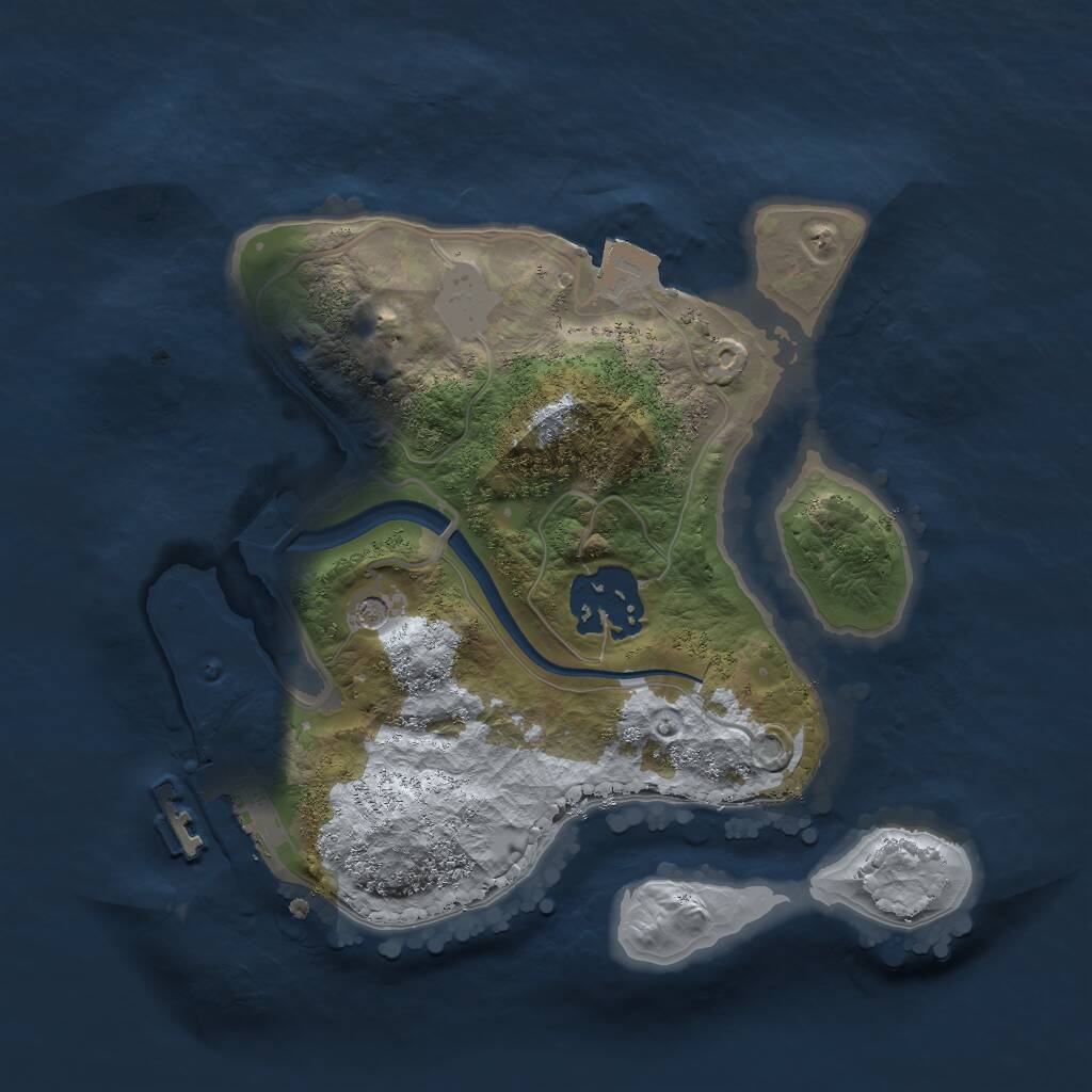 Rust Map: Procedural Map, Size: 2200, Seed: 4048, 4 Monuments
