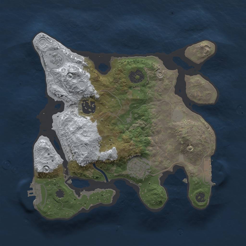 Rust Map: Procedural Map, Size: 2500, Seed: 120229539, 10 Monuments