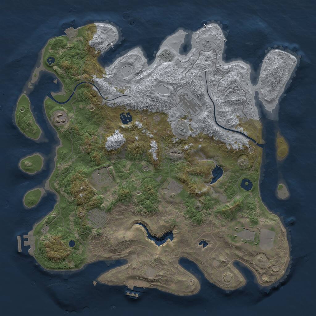 Rust Map: Procedural Map, Size: 4000, Seed: 926696, 14 Monuments