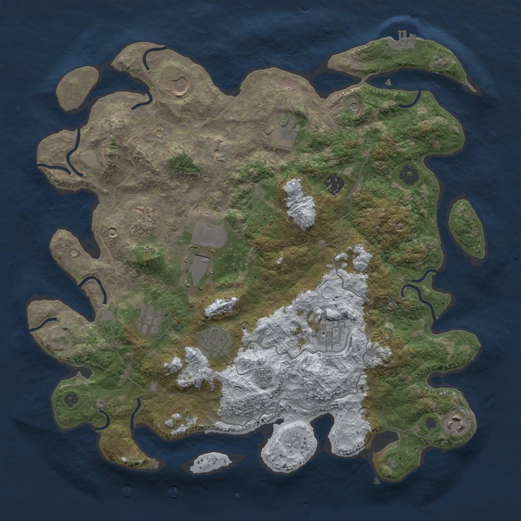 Rust Map: Procedural Map, Size: 4000, Seed: 712595, 18 Monuments