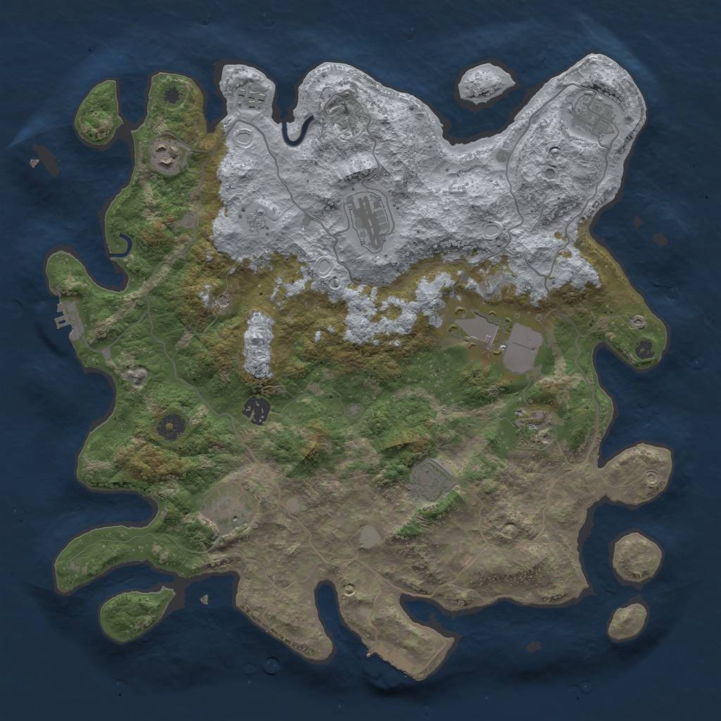 Rust Map: Procedural Map, Size: 4000, Seed: 406560, 18 Monuments