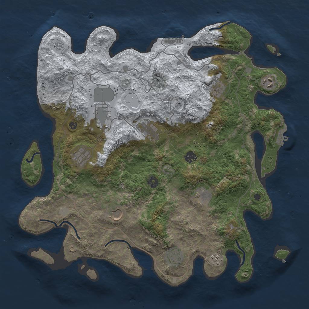 Rust Map: Procedural Map, Size: 4000, Seed: 995985, 19 Monuments