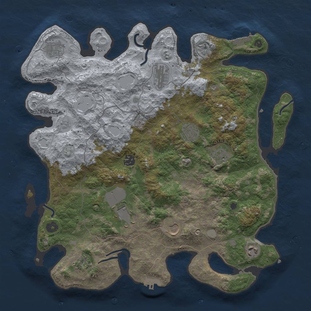 Rust Map: Procedural Map, Size: 4000, Seed: 172093, 19 Monuments