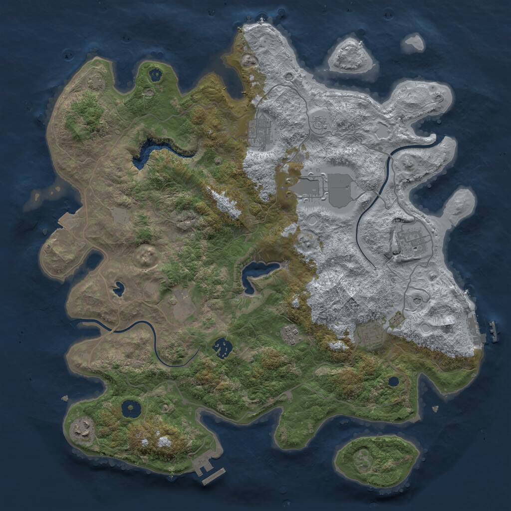 Rust Map: Procedural Map, Size: 4000, Seed: 854577, 14 Monuments