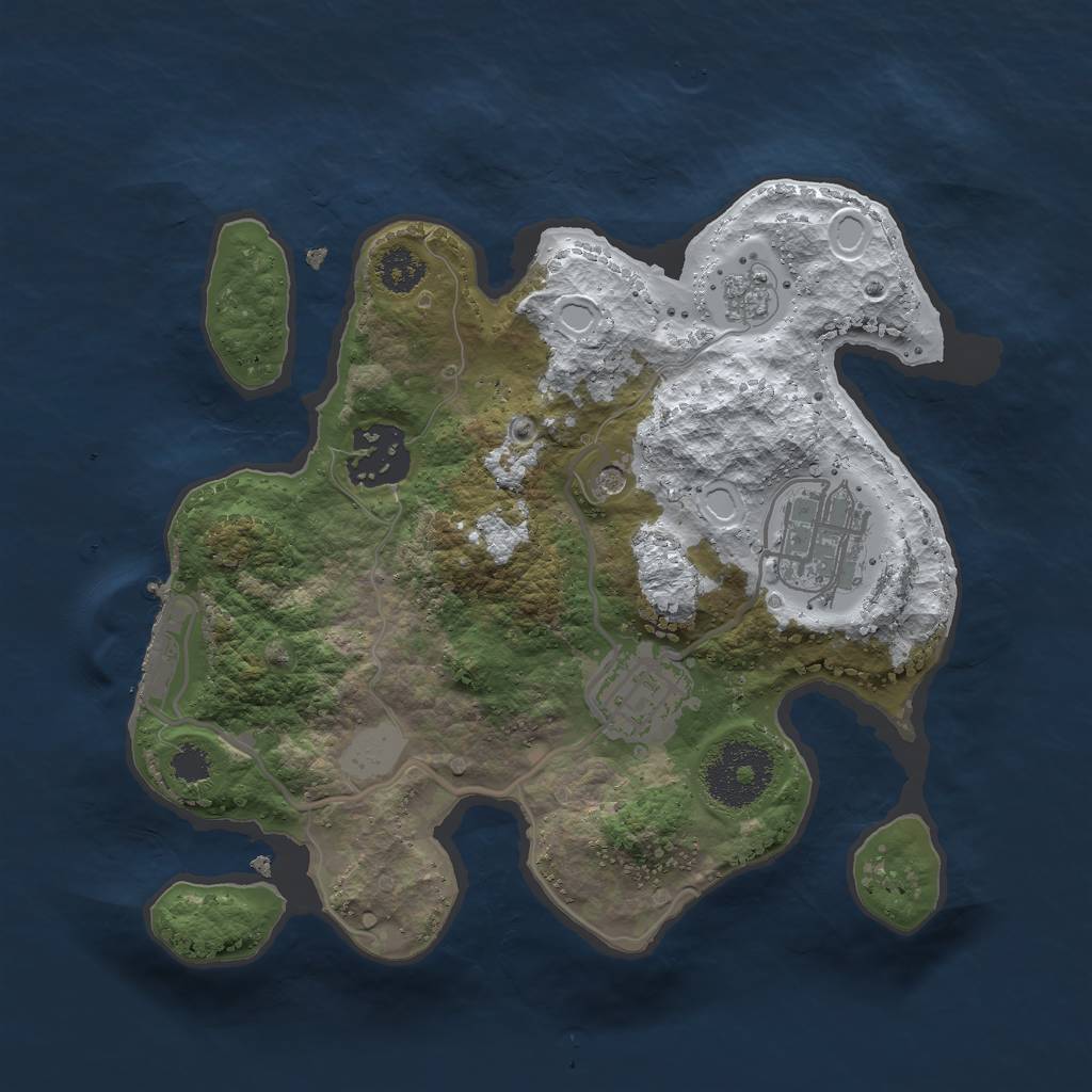 Rust Map: Procedural Map, Size: 2500, Seed: 365379, 11 Monuments