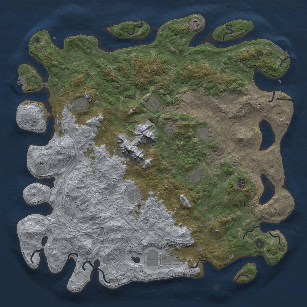 Rust Map: Procedural Map, Size: 5000, Seed: 1940013398, 20 Monuments
