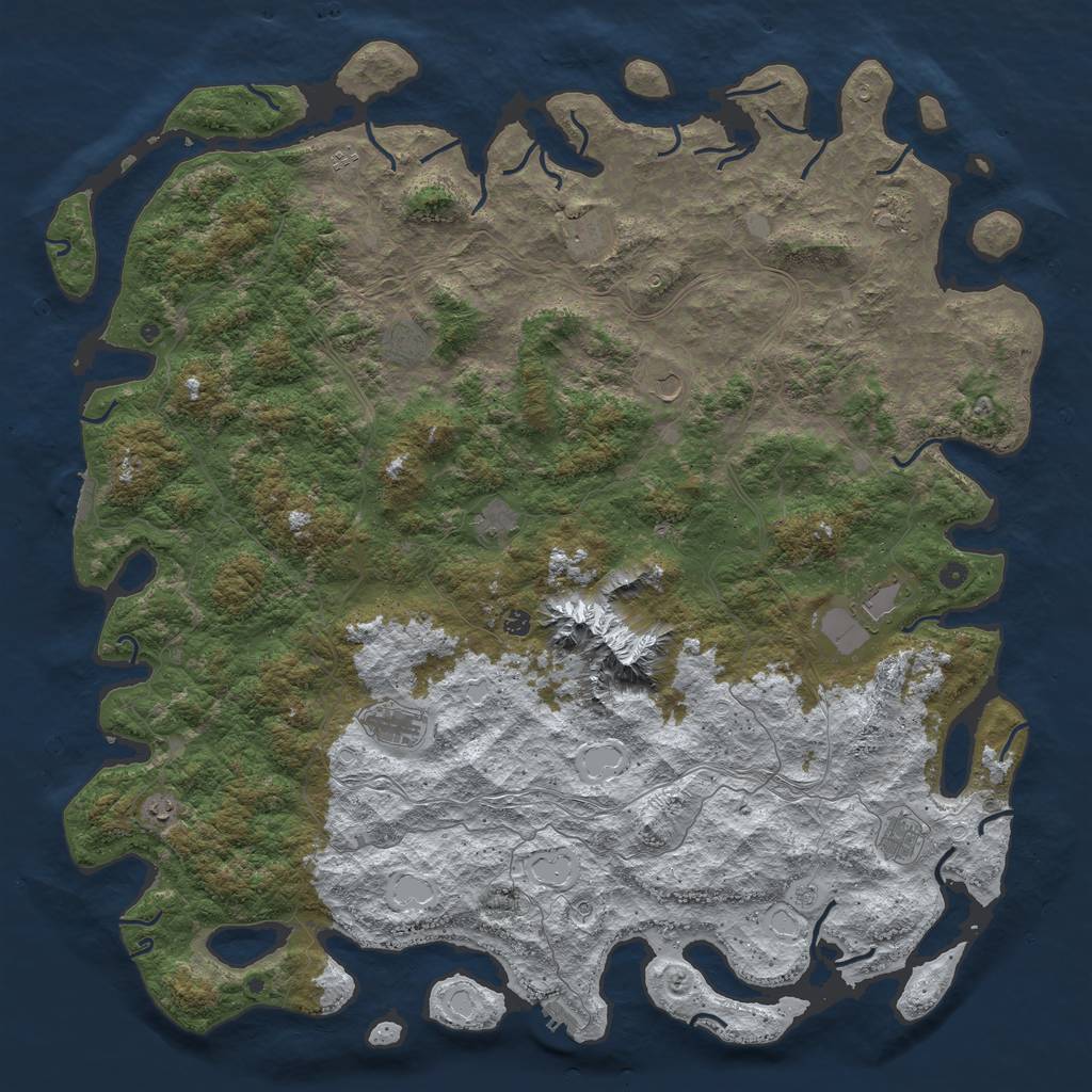 Rust Map: Procedural Map, Size: 6000, Seed: 796769054, 20 Monuments