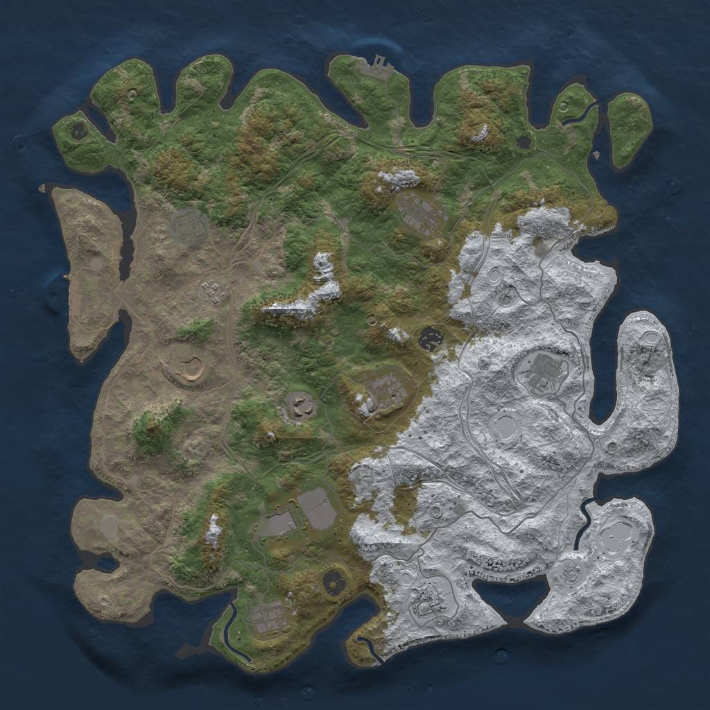 Rust Map: Procedural Map, Size: 4500, Seed: 3569, 20 Monuments
