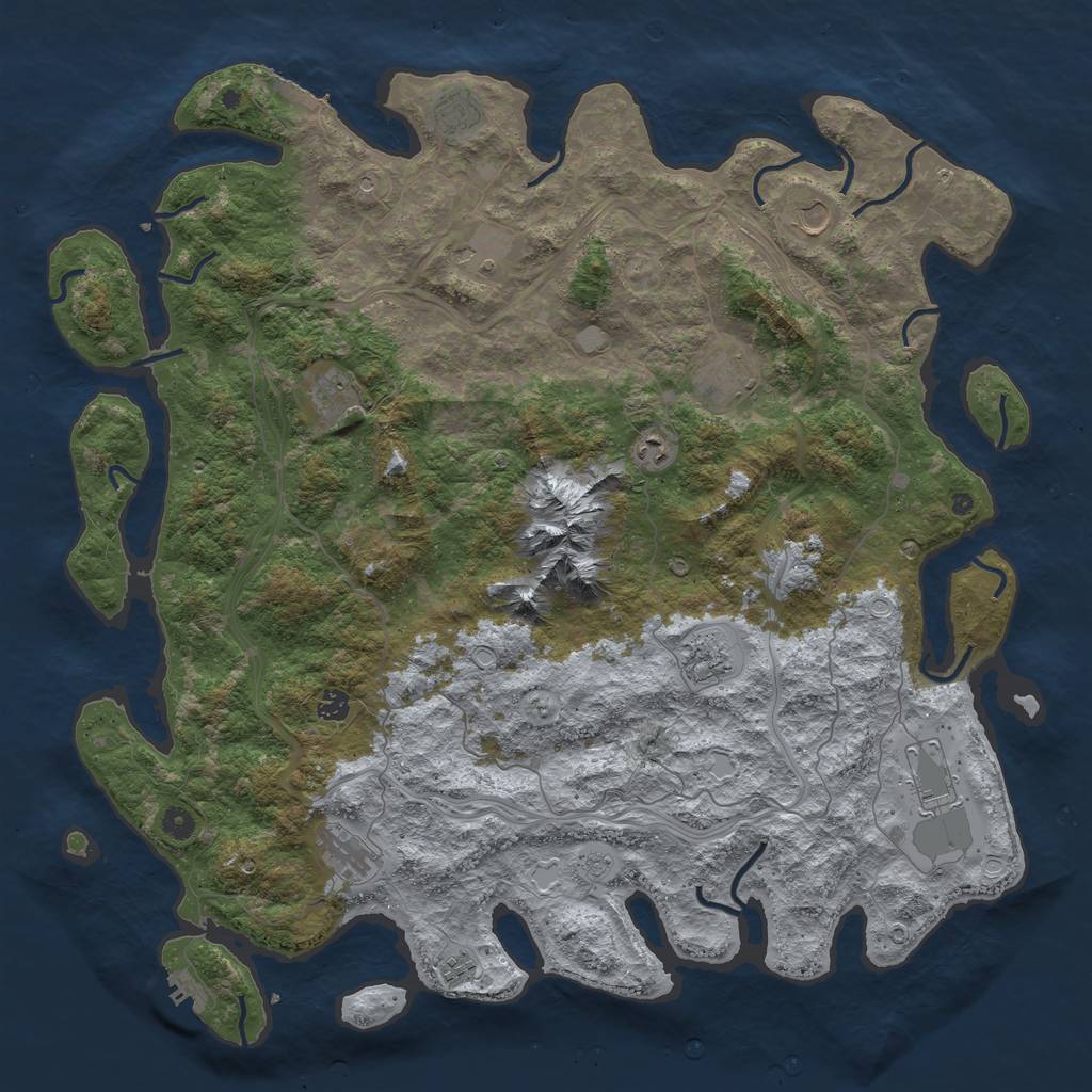 Rust Map: Procedural Map, Size: 5000, Seed: 46145, 20 Monuments