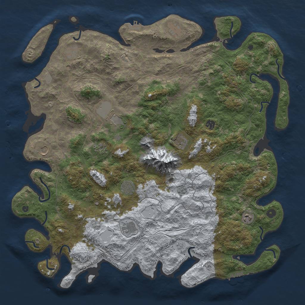 Rust Map: Procedural Map, Size: 5000, Seed: 854789, 20 Monuments