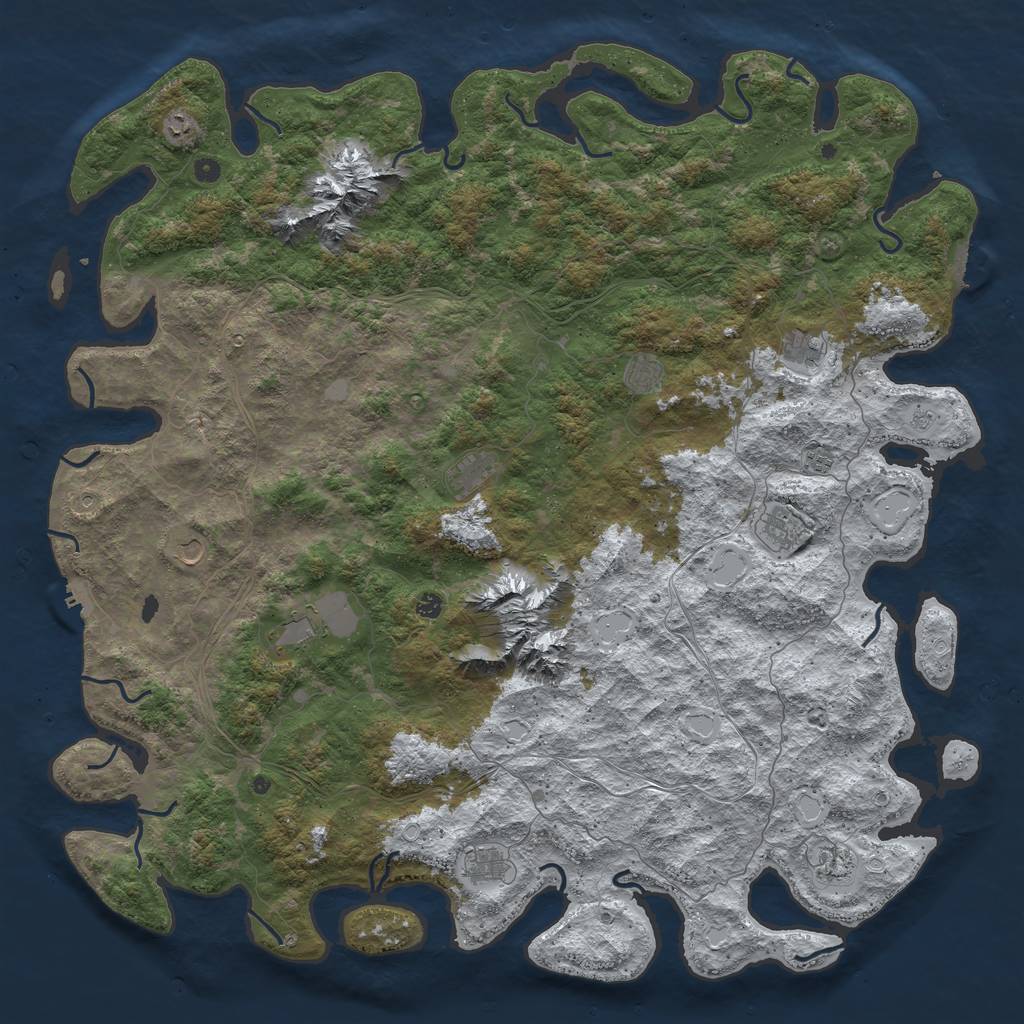Rust Map: Procedural Map, Size: 6000, Seed: 586541777, 20 Monuments