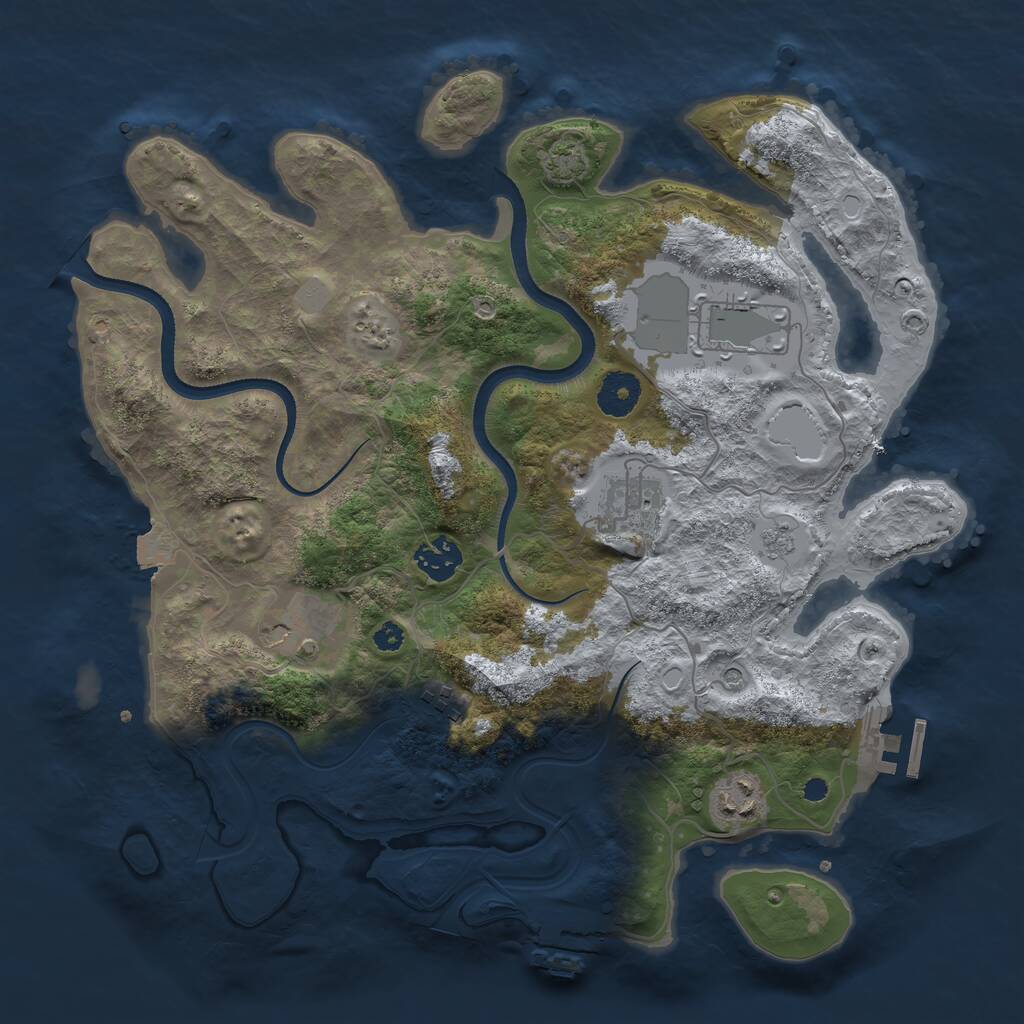 Rust Map: Procedural Map, Size: 3500, Seed: 665, 12 Monuments