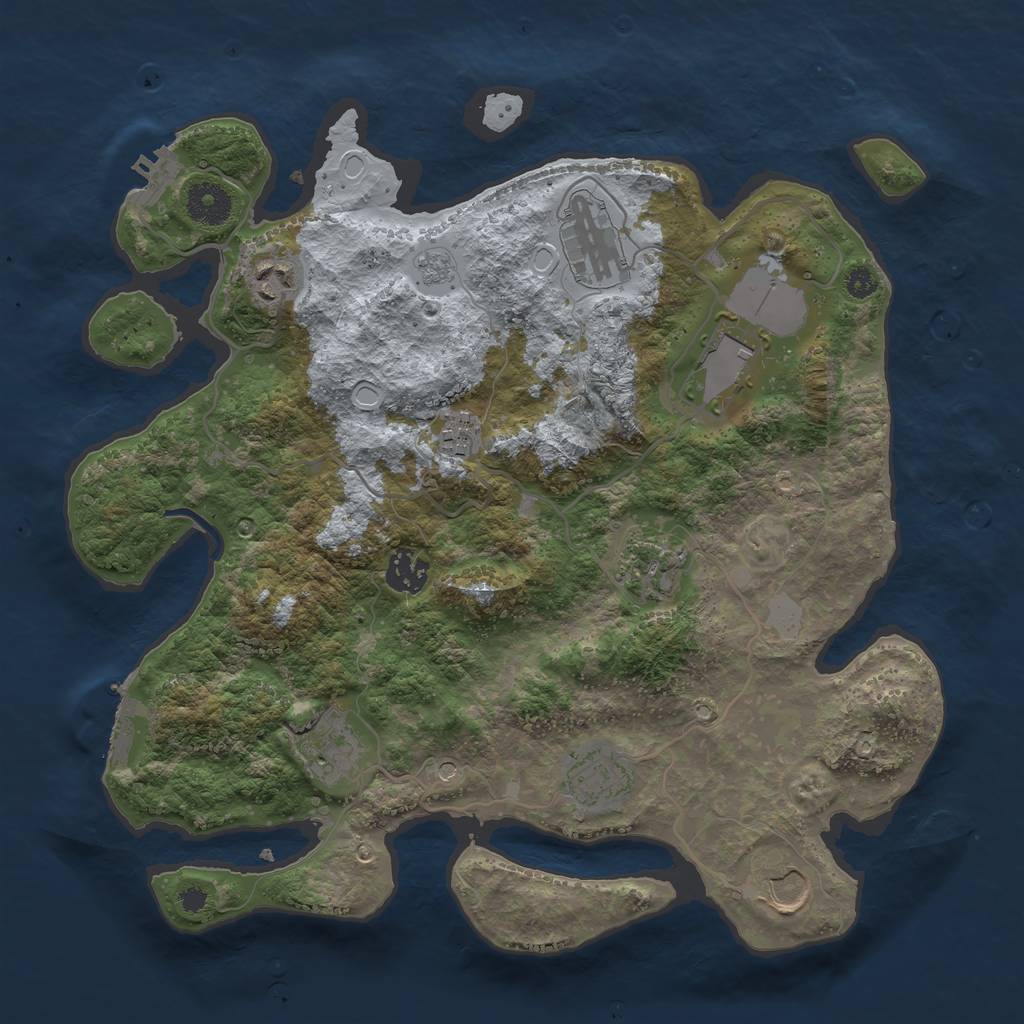 Rust Map: Procedural Map, Size: 3500, Seed: 1727905140, 16 Monuments