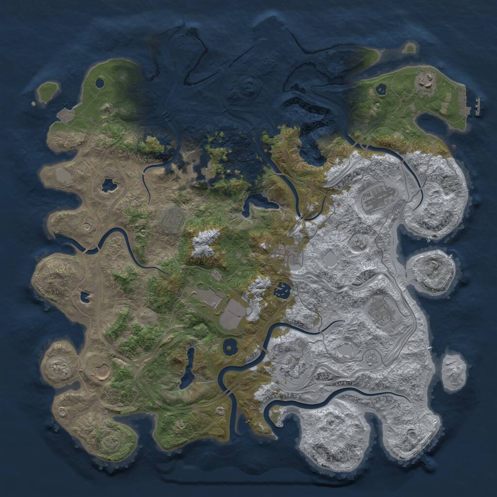 Rust Map: Procedural Map, Size: 4500, Seed: 143897562, 17 Monuments