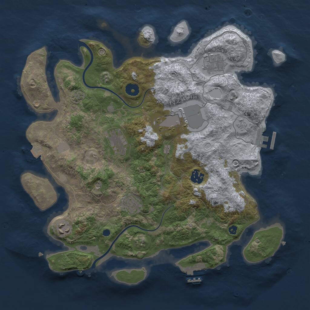 Rust Map: Procedural Map, Size: 3500, Seed: 1576846239, 12 Monuments
