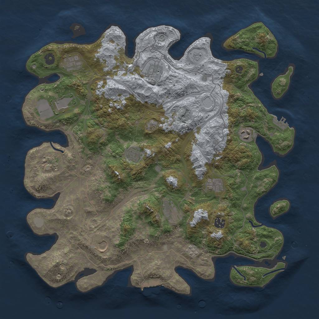 Rust Map: Procedural Map, Size: 4250, Seed: 1264743076, 20 Monuments