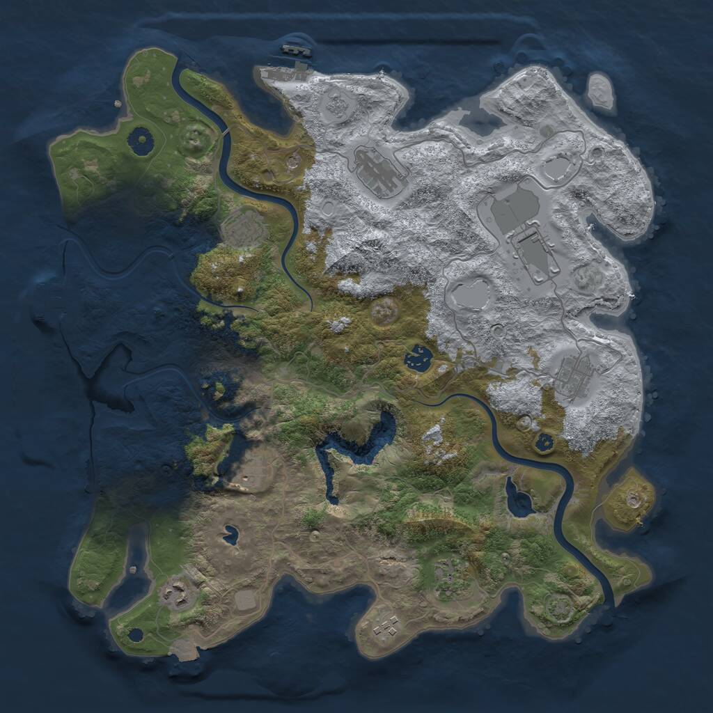 Rust Map: Procedural Map, Size: 4000, Seed: 71010120, 15 Monuments