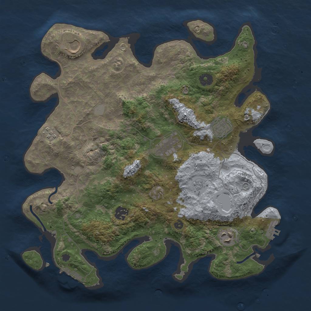 Rust Map: Procedural Map, Size: 3500, Seed: 5408013, 15 Monuments