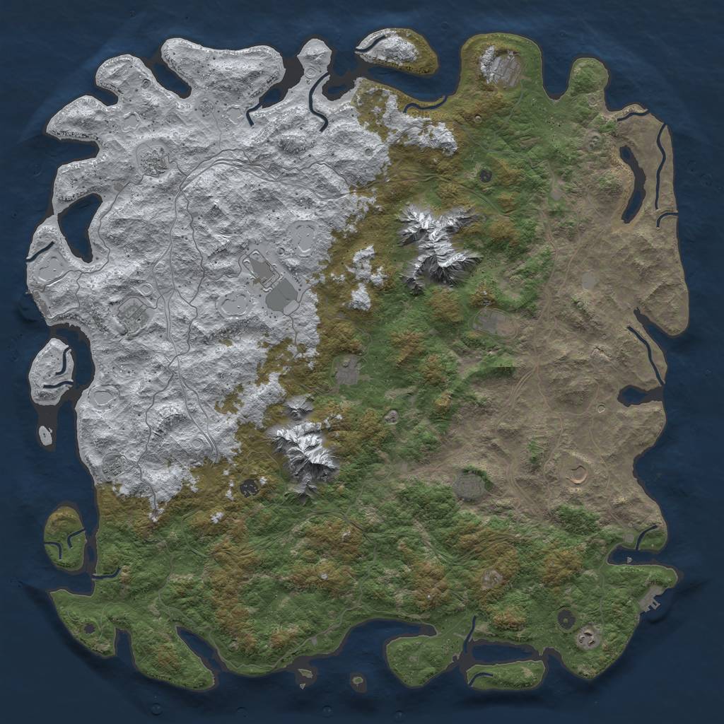 Rust Map: Procedural Map, Size: 6000, Seed: 4232, 20 Monuments