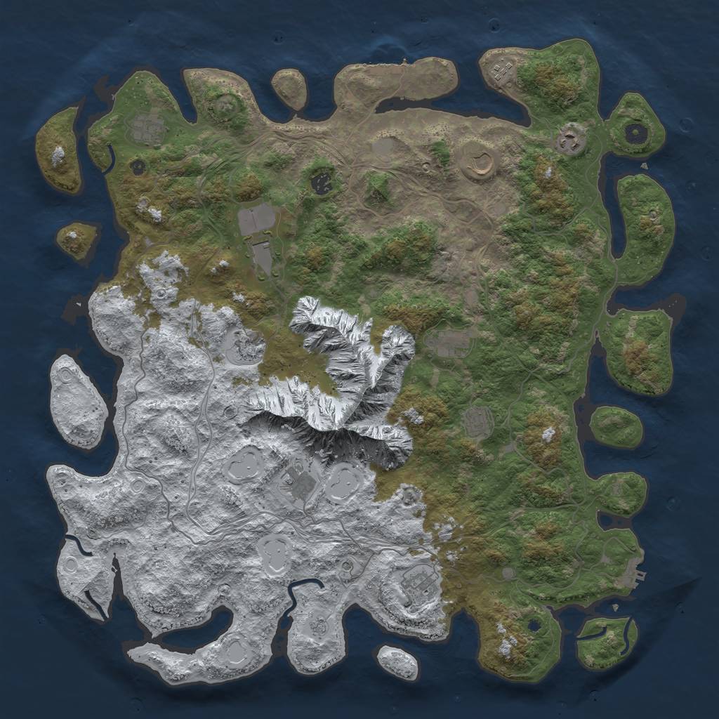 Rust Map: Procedural Map, Size: 5000, Seed: 869723370, 20 Monuments