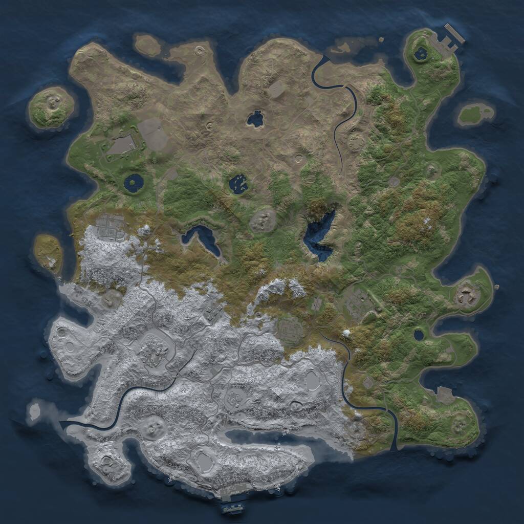 Rust Map: Procedural Map, Size: 4200, Seed: 126322568, 14 Monuments