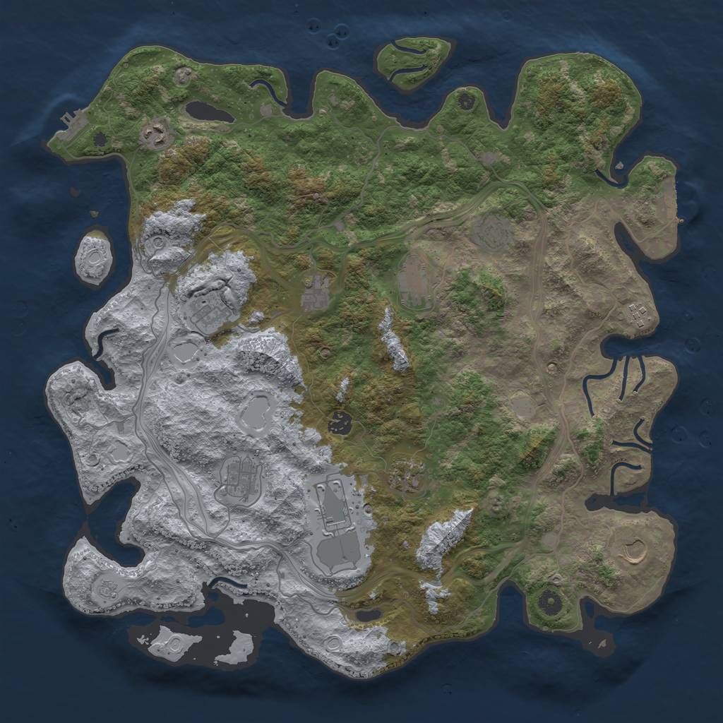 Rust Map: Procedural Map, Size: 4500, Seed: 64400171, 20 Monuments