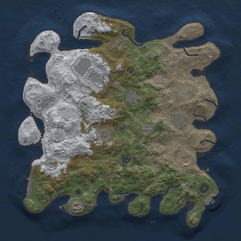 Rust Map: Procedural Map, Size: 3750, Seed: 1518232937, 20 Monuments