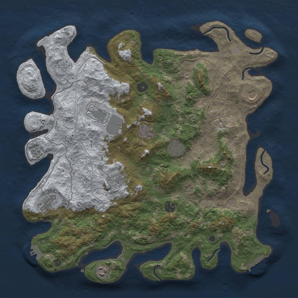 Rust Map: Procedural Map, Size: 4250, Seed: 531678924, 18 Monuments
