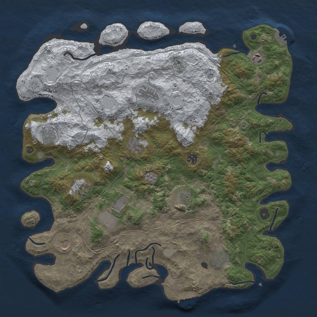 Rust Map: Procedural Map, Size: 4500, Seed: 50604756, 20 Monuments