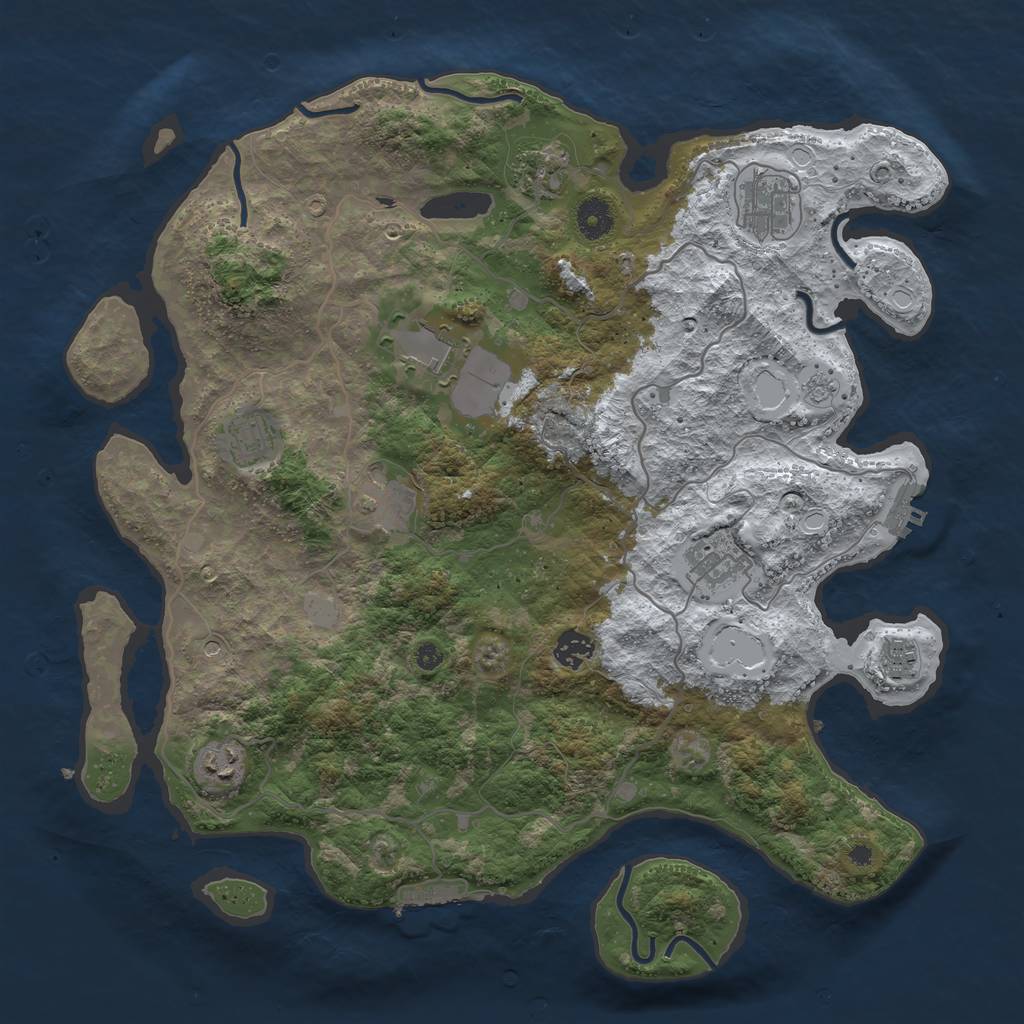 Rust Map: Procedural Map, Size: 4000, Seed: 29558255, 18 Monuments