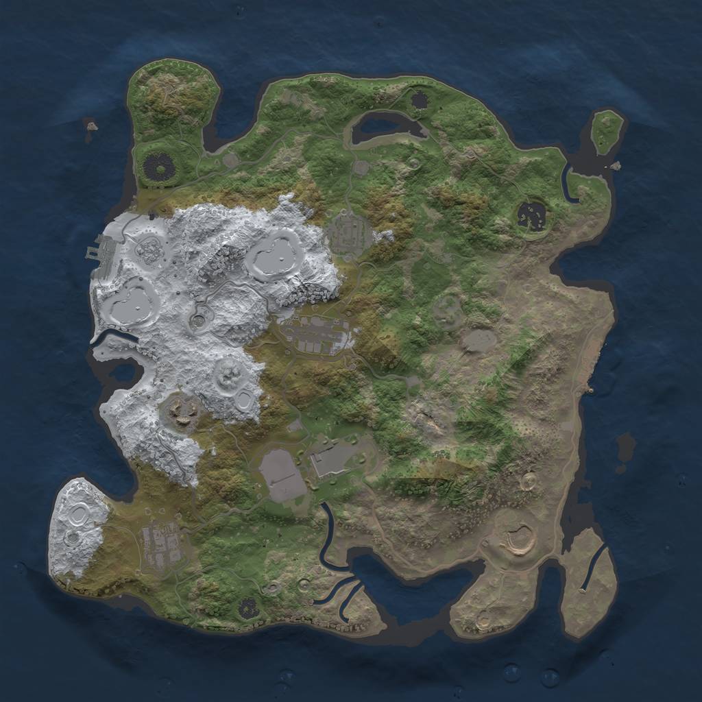 Rust Map: Procedural Map, Size: 3500, Seed: 1650097061, 16 Monuments