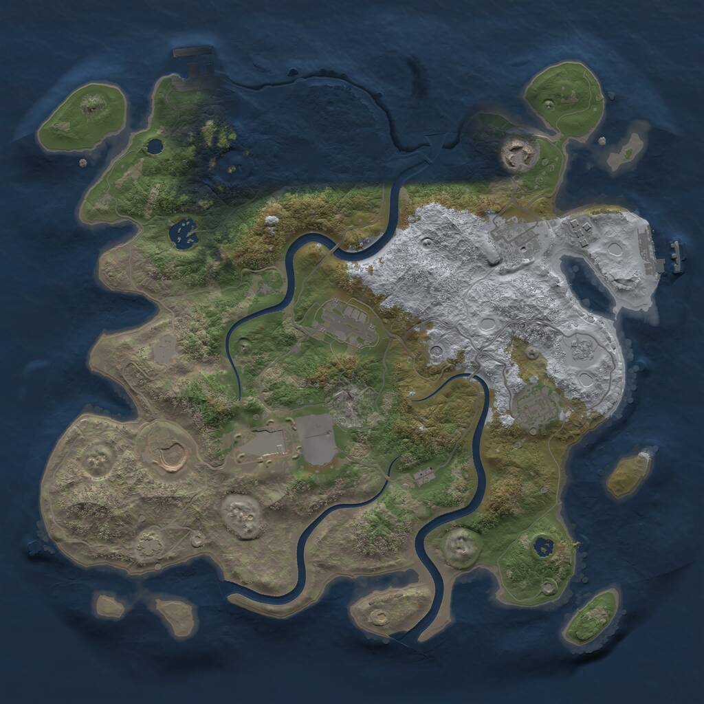 Rust Map: Procedural Map, Size: 3600, Seed: 13484, 14 Monuments