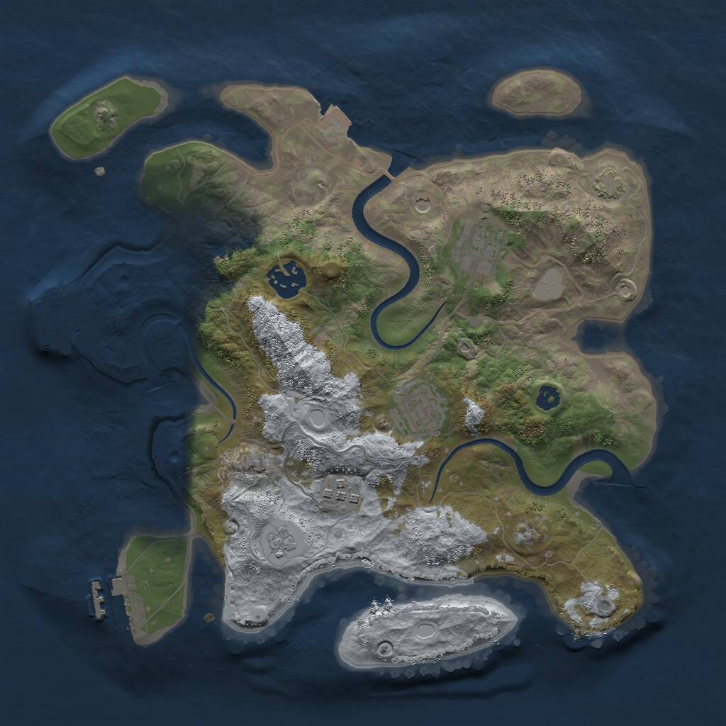 Rust Map: Procedural Map, Size: 3000, Seed: 172398713, 10 Monuments