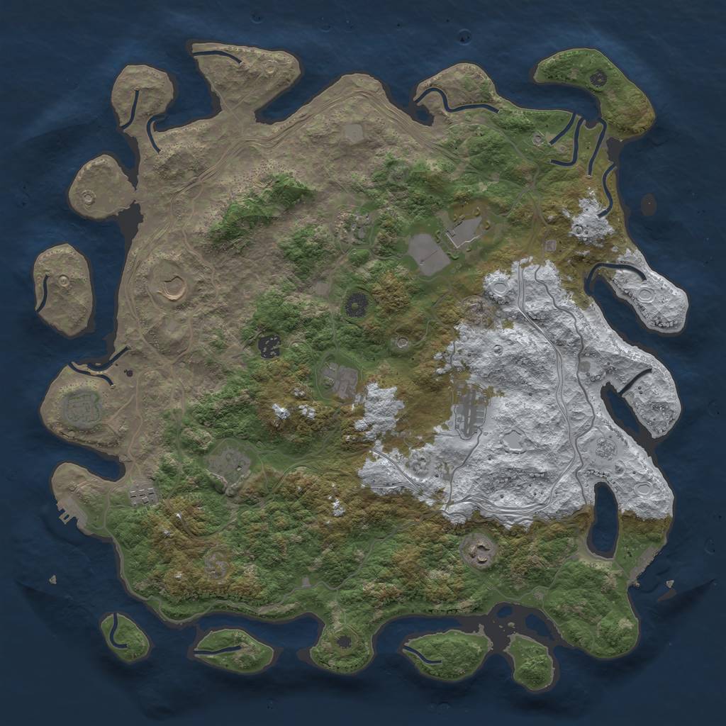 Rust Map: Procedural Map, Size: 4500, Seed: 882039282, 19 Monuments